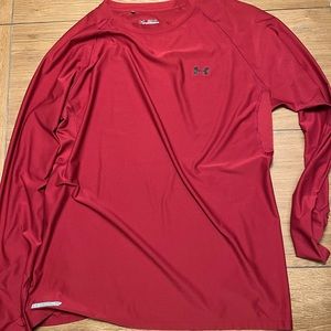 2XL Red Under Armour Fitted Heat Gear Long Sleeve